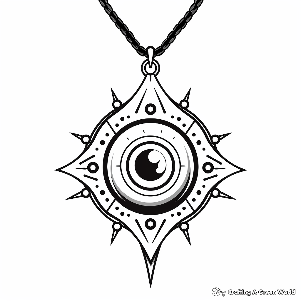 Simple Evil Eye Amulet Coloring Pages for Children 1