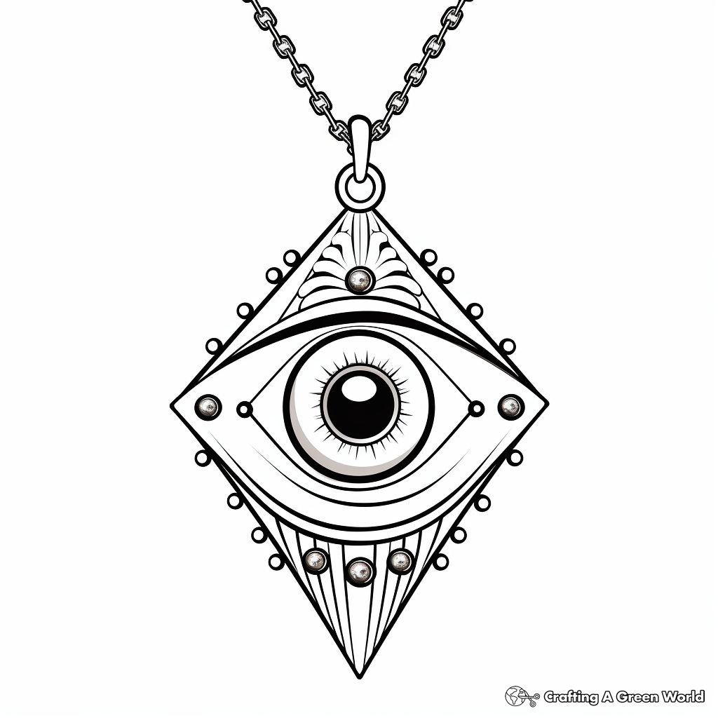 Simple Evil Eye Amulet Coloring Pages for Children 3