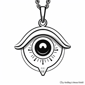 Simple Evil Eye Amulet Coloring Pages for Children 4