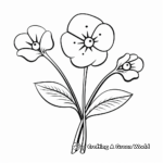 Simple Forget-Me-Not Flower Coloring Pages for Children 1