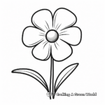 Simple Forget-Me-Not Flower Coloring Pages for Children 2