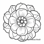 Simple Gardenia Mandala Coloring Pages for Kids 4