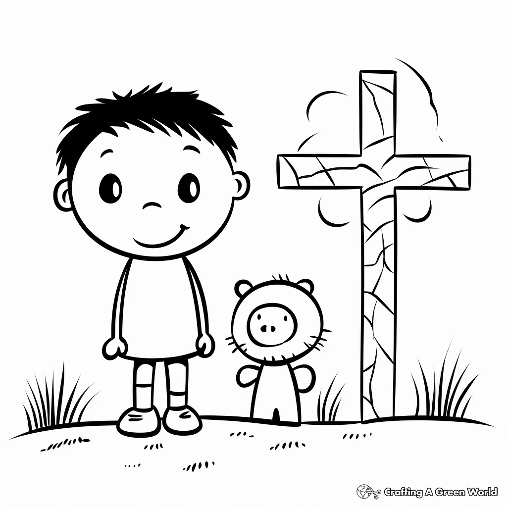 Simple Good Friday Coloring Pages for Children 1