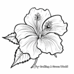Simple Hibiscus Flower Coloring Sheets 3