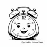 Simple Kid-Friendly Alarm Clock Coloring Pages 1