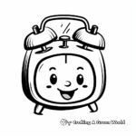 Simple Kid-Friendly Alarm Clock Coloring Pages 3