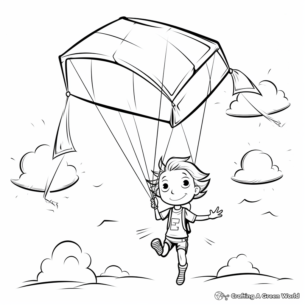Simple Kite Coloring Pages for Beginners 2