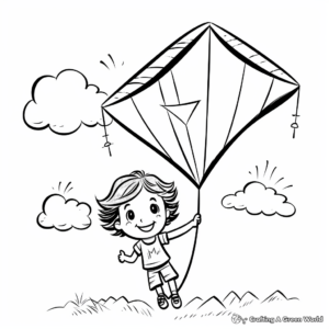 Simple Kite Coloring Pages for Beginners 4