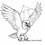 Simple Kite Flying Eagle Coloring Pages for Beginners 2