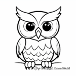 Simple Line Art Great Horned Owl Coloring Pages for Small Kids 4