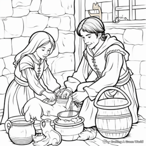 Simple Medieval Peasant Coloring Pages for Kids 1