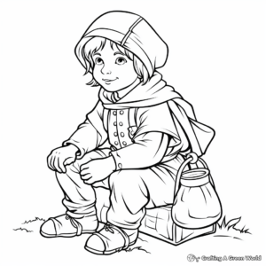 Simple Medieval Peasant Coloring Pages for Kids 2