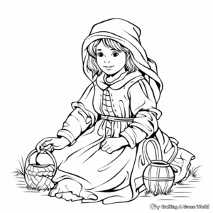 Simple Medieval Peasant Coloring Pages for Kids 3