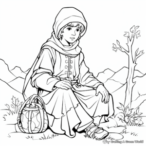 Simple Medieval Peasant Coloring Pages for Kids 4