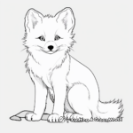 Simple Outline Arctic Fox Coloring Pages for Kids 2