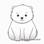 Simple Outline Arctic Fox Coloring Pages for Kids 4