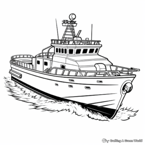 Simple Patrol Boat Coloring Pages for Children 3