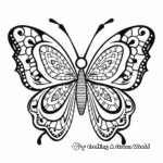 Simple Peacock Butterfly Mandala Coloring Pages for Kids 1