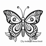 Simple Peacock Butterfly Mandala Coloring Pages for Kids 2