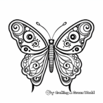 Simple Peacock Butterfly Mandala Coloring Pages for Kids 4