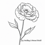 Simple Peony Flower Coloring Pages for Kids 3