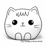 Simple Pillow Cat Coloring Pages for Kids 1