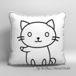 Simple Pillow Cat Coloring Pages for Kids 4