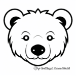 Simple Polar Bear Head Coloring Pages for Kids 4