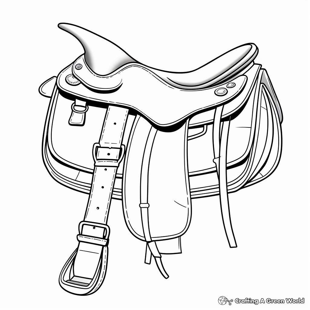 Simple Saddle Pad Coloring Pages for Kids 1