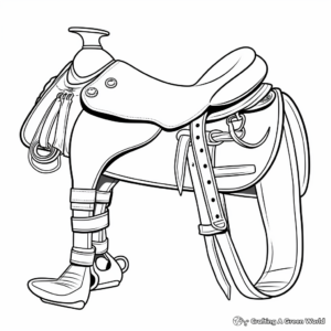 Simple Saddle Pad Coloring Pages for Kids 2