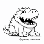 Simple Sarcosuchus Coloring Pages for Kids 3