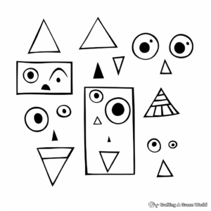 Simple Shapes Blank Coloring Worksheets 2