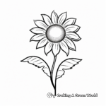Simple Single Sunflower Coloring Pages for Kids 2