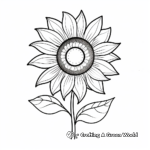 Simple Single Sunflower Coloring Pages for Kids 4