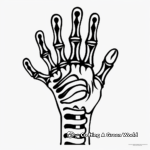 Simple Skeleton Hand Coloring Pages for Beginners 1