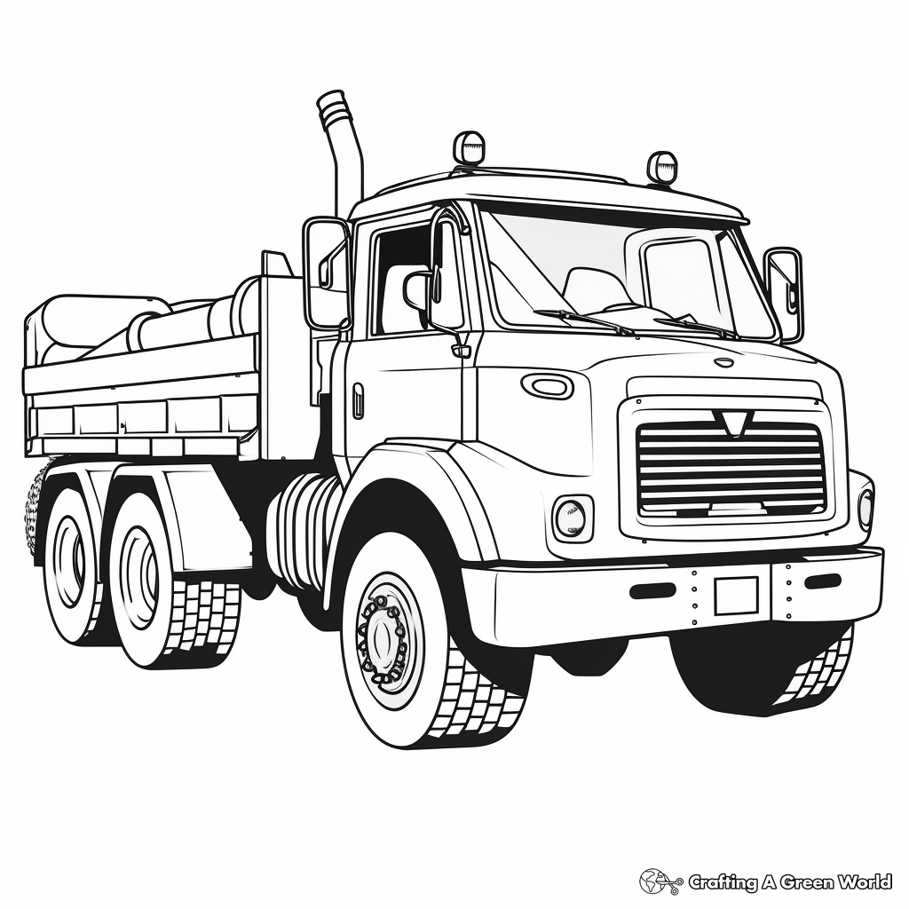 Simple Snow Plow Truck Coloring Pages for Children 1
