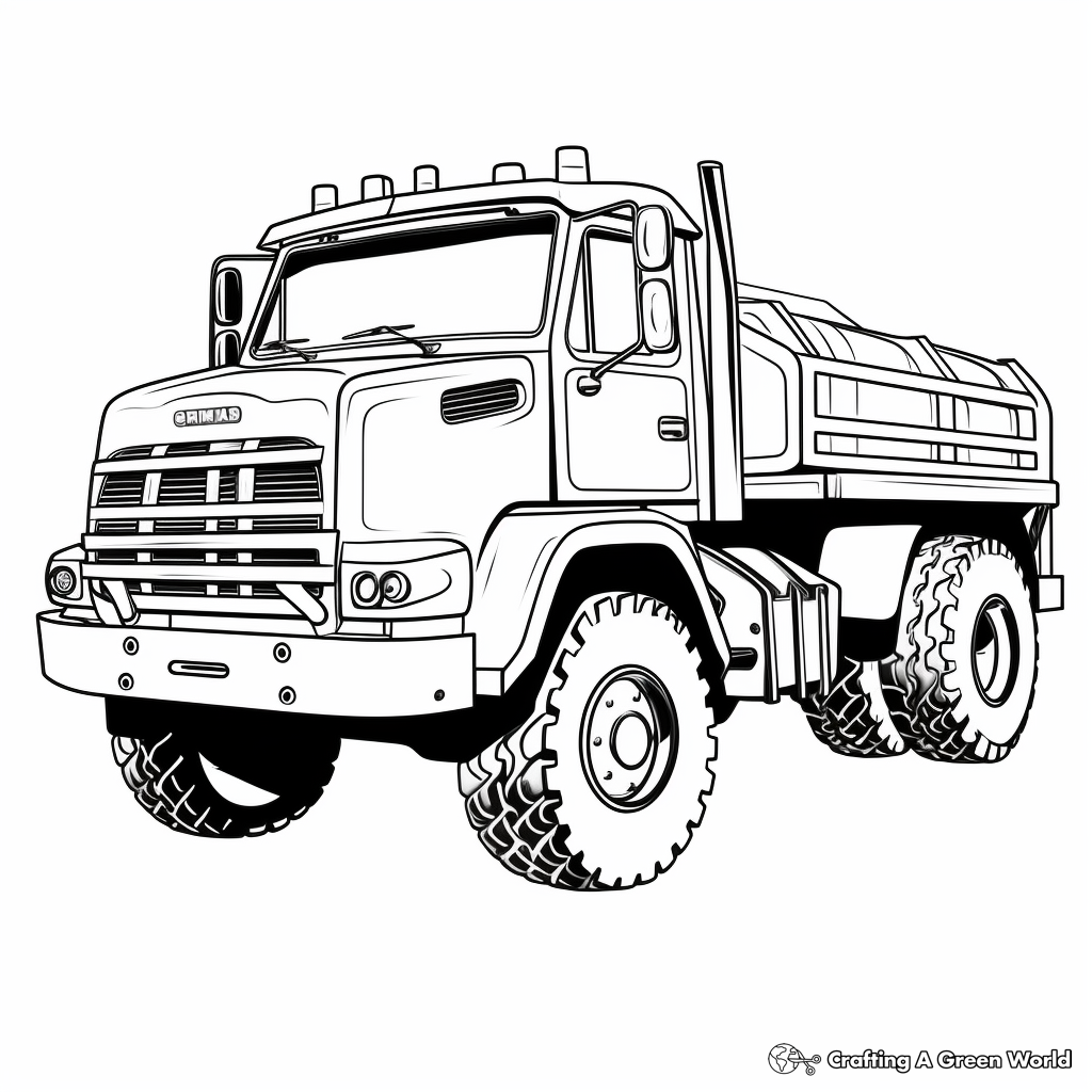 Simple Snow Plow Truck Coloring Pages for Children 2