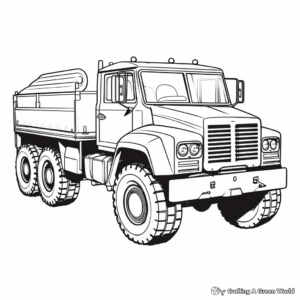 Simple Snow Plow Truck Coloring Pages for Children 3