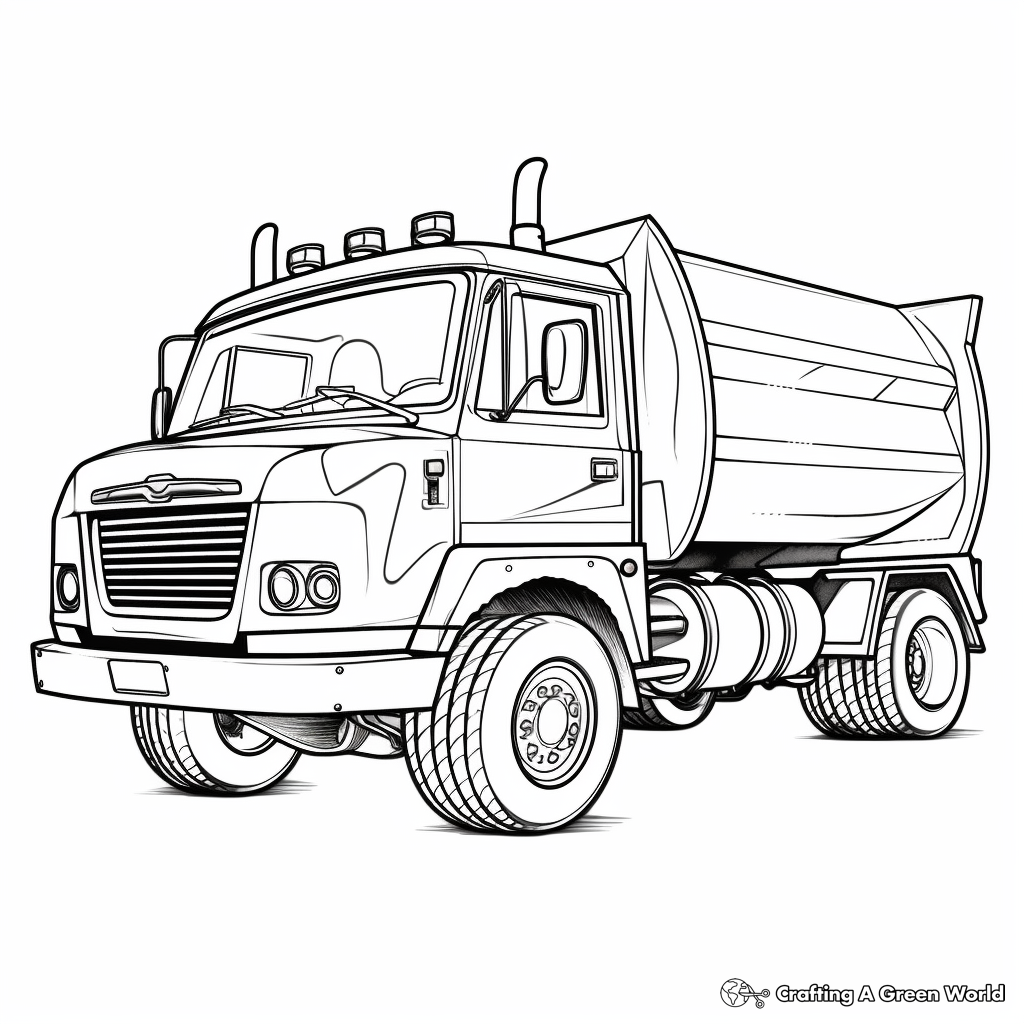 Simple Snow Plow Truck Coloring Pages for Children 4