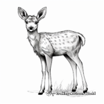 Simple Spotted Deer Coloring Pages 1