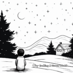 Simple Starry Night Sky Coloring Pages for Children 3