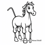 Simple Stick Horse Coloring Pages for Young Children 2