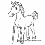 Simple Stick Horse Coloring Pages for Young Children 3