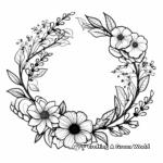 Simple Sunflower Wreath Coloring Pages for Beginners 2