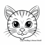Simple Tabby Cat Face Coloring Pages for Beginners 1