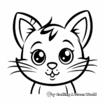 Simple Tabby Cat Face Coloring Pages for Beginners 3