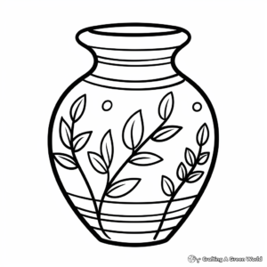 Simple Terracotta Vase Coloring Pages for Beginners 2