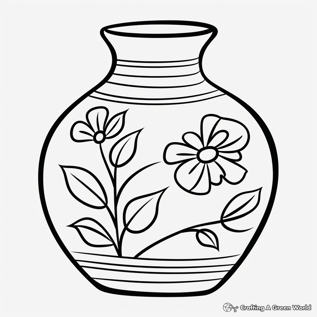 Simple Terracotta Vase Coloring Pages for Beginners 4