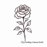 Simple Tiny Rose Tattoo Coloring Pages 1