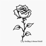 Simple Tiny Rose Tattoo Coloring Pages 2